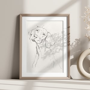 Vizsla drawing | Wall Art | Handmade Dog Lover | Gifts for her | Gifts for him | Free Shipping