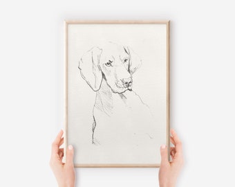 Vizsla Wand Kunst, druckbare Hund Liebhaber Geschenk, digitaler Download, sofortiger Download, Tier Portrait, Hund Gedenkgeschenk, Vizsla Poster, Hund Mama Geschenk
