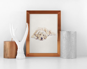 Golden Retriever Watercolor Print – Dog Memorial Gift, Dog Lover Wall Art, Fine Art Dog Decor