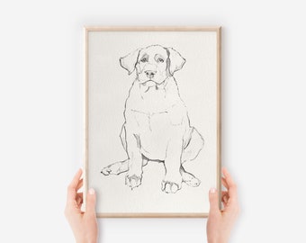 Labrador Art, Dog Lover Gift, Labrador Pet Portrait, Dog Memorial Gift, Labrador Wall Art, Dog Mom Gift, Dog Dad Gift