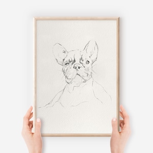 Französische Bulldogge Geschenk, Kunstdruck für Hunde-Liebhaber, Französische Bulldogge Portrait, Haustier Portrait, Hunde Gedenkgeschenk, Frenchie Hund Mama Geschenk, Hund Papa Geschenk