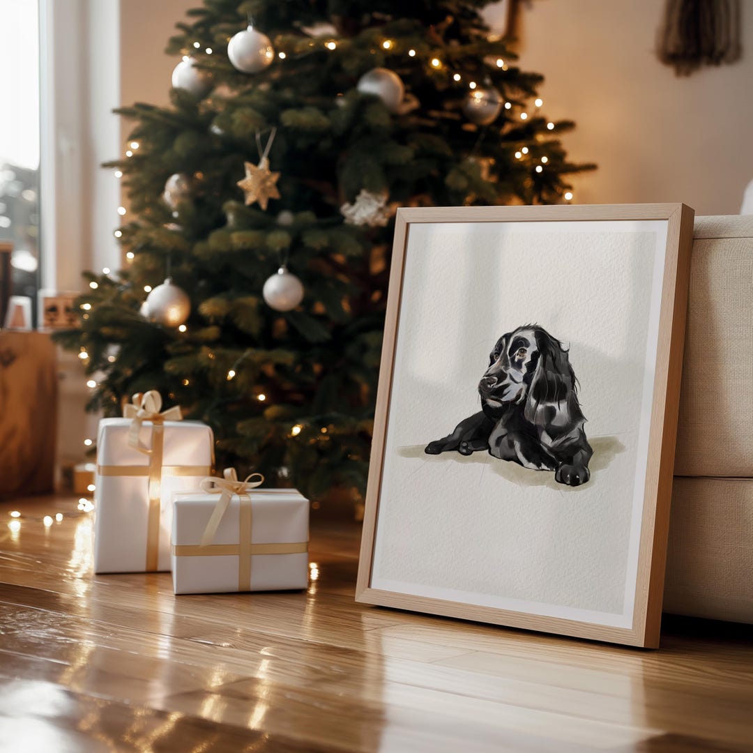 Black Cocker Spaniel Watercolor Art Dog Lover Gift Spaniel Home Wall ...