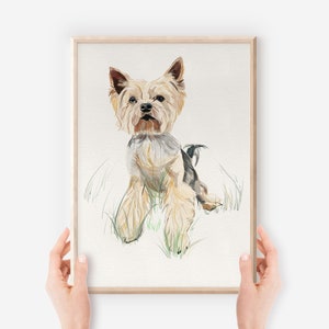 Yorkshire Terrier Wall Art | Yorkie Watercolor Print | Dog Illustration Painting | Dog Lover Gift Idea