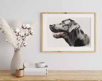 黒のラブラドール犬のプリント、ペットのメモリアルギフト、自宅用ウォールアート、犬の思い出