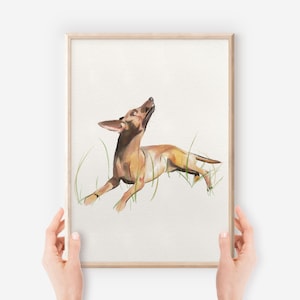 Miniatur Pinscher Aquarell Malerei, Hunde-Liebhaber Geschenk, Haustierportrait, Fine Art Prints, Tierportrait