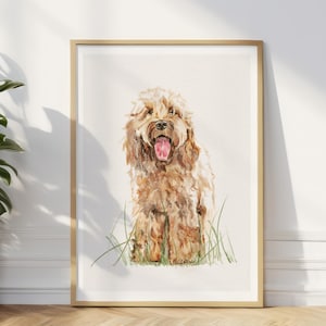 Stampa artistica di Cockapoo, regalo per papà di cani, regalo per la festa del papà, arte commemorativa per animali domestici, arte murale di Cockapoo con acquerello, decorazione per amanti dei cani,