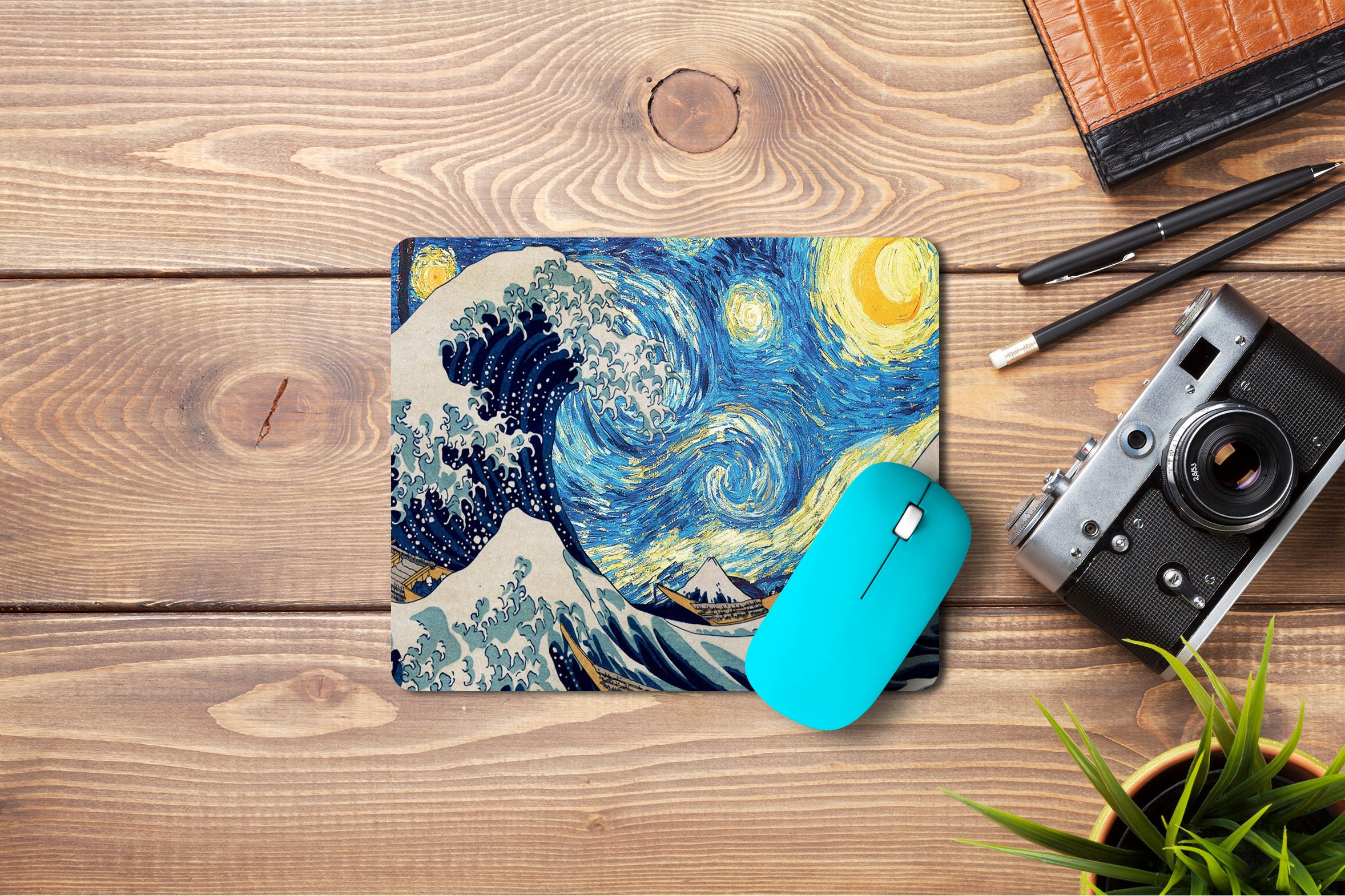 Mouse Pad Japanese Art Pad for Mouse Mat Great Wave Kanagawa Etsy