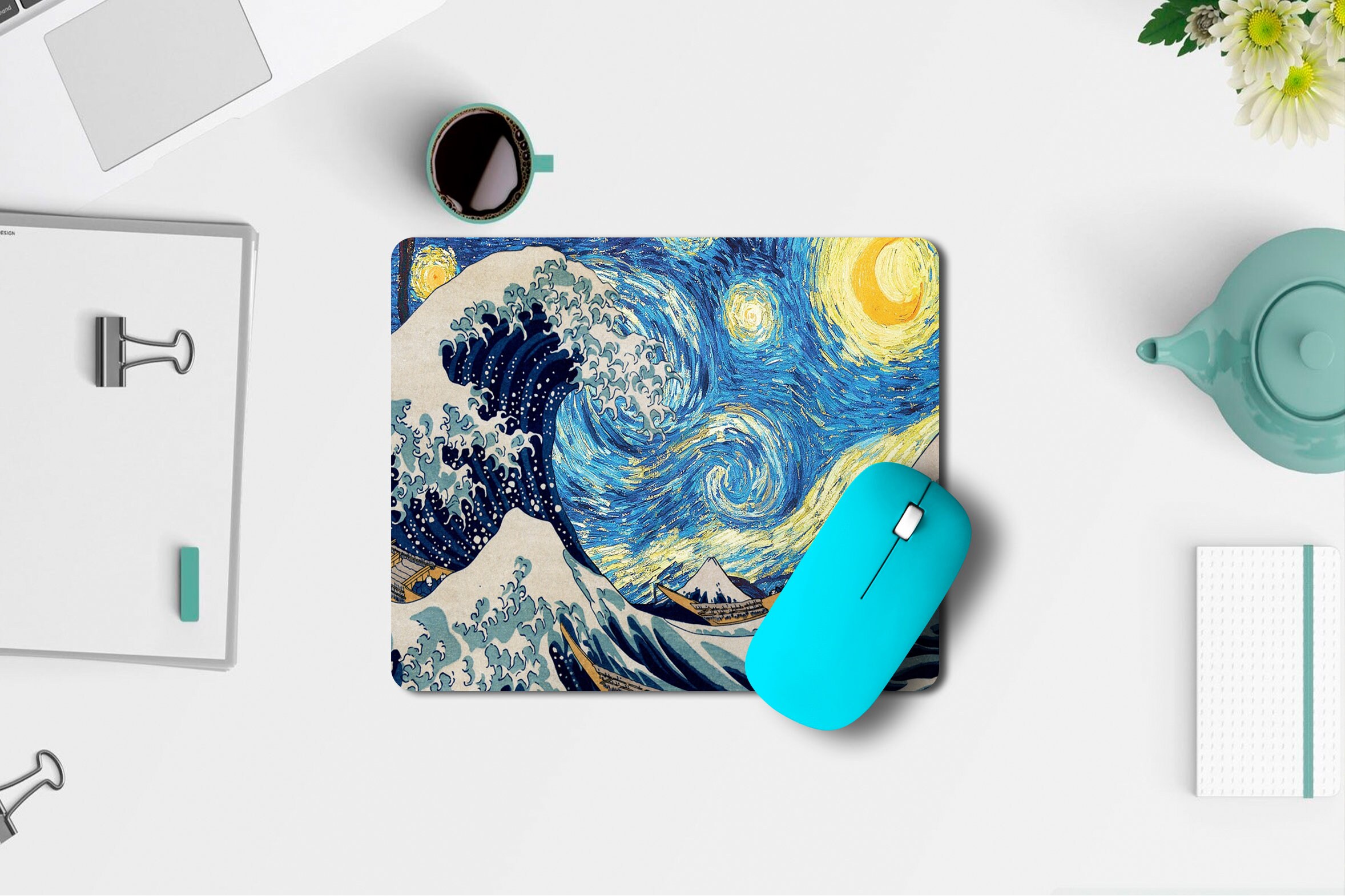 Mouse Pad Japanese Art Pad for Mouse Mat Great Wave Kanagawa Etsy
