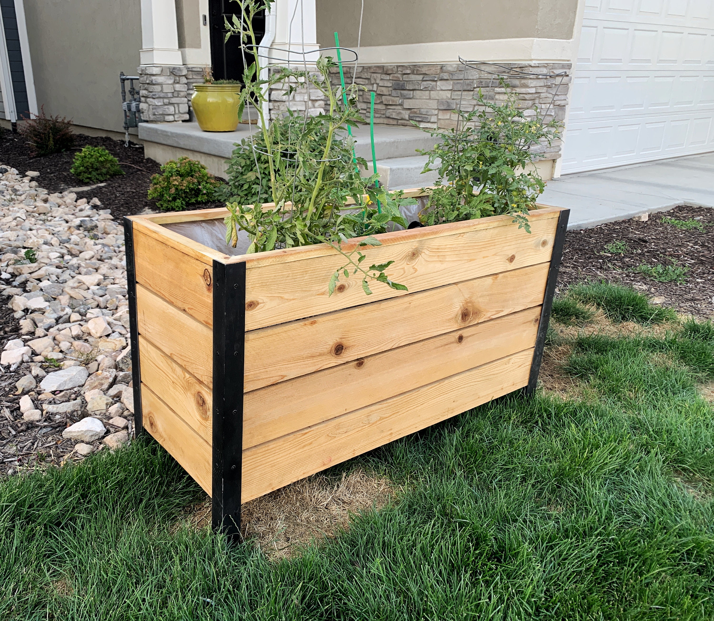 Large cedar planter box