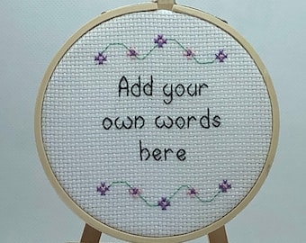 Custom Cross Stitch Hoop Gift