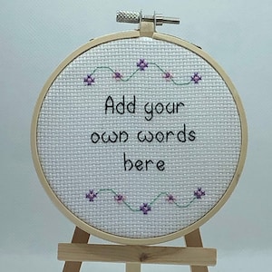 Custom Cross Stitch Hoop Gift