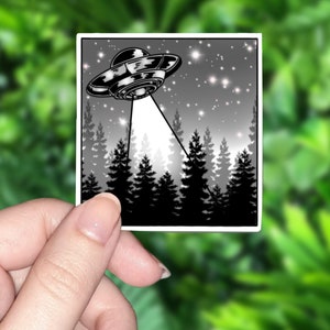 UFO Alien Sticker | Holographic Water Resistant