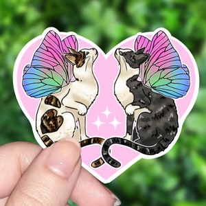 Cat Fairy Sticker | Sparkle Holographic Water Resistant