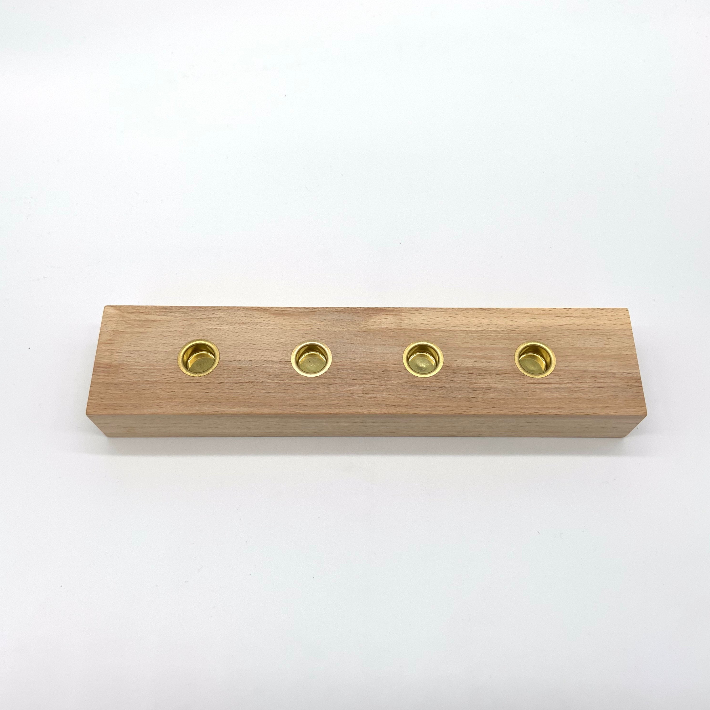 Vela de madera para 4 velas pequeñas | Etsy