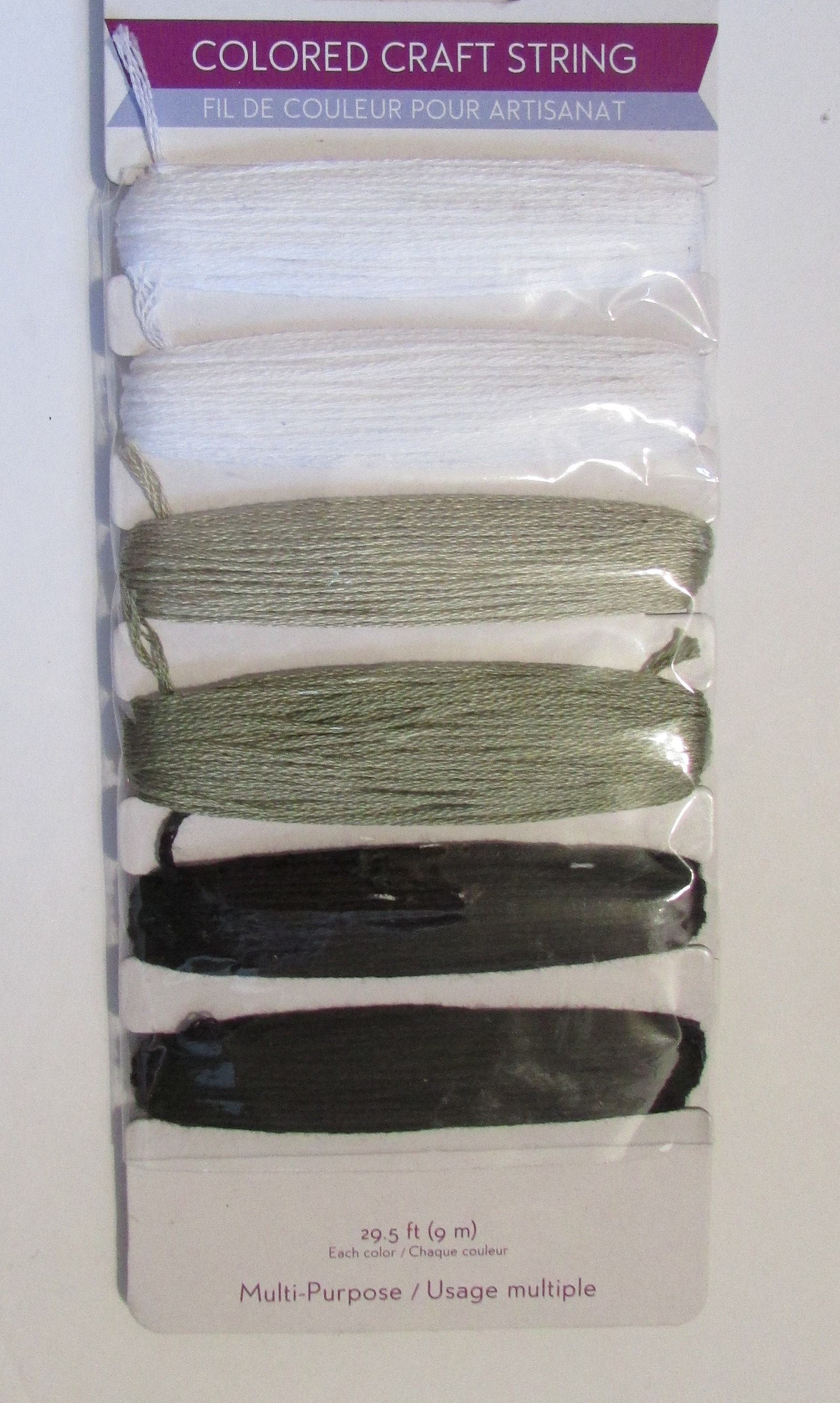 Natural Coloured Crafting String, White, Beige, Black String, 100
