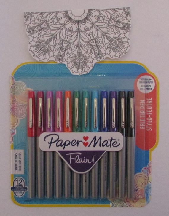 Paper Mate Flair Felt Tip Pens, Medium Point, Vivid Colors, 14 Count 