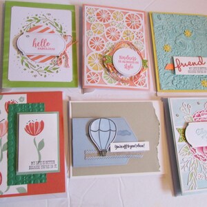 A Set of 6 Any Occasion Blank Inside Handmade Greeting Card