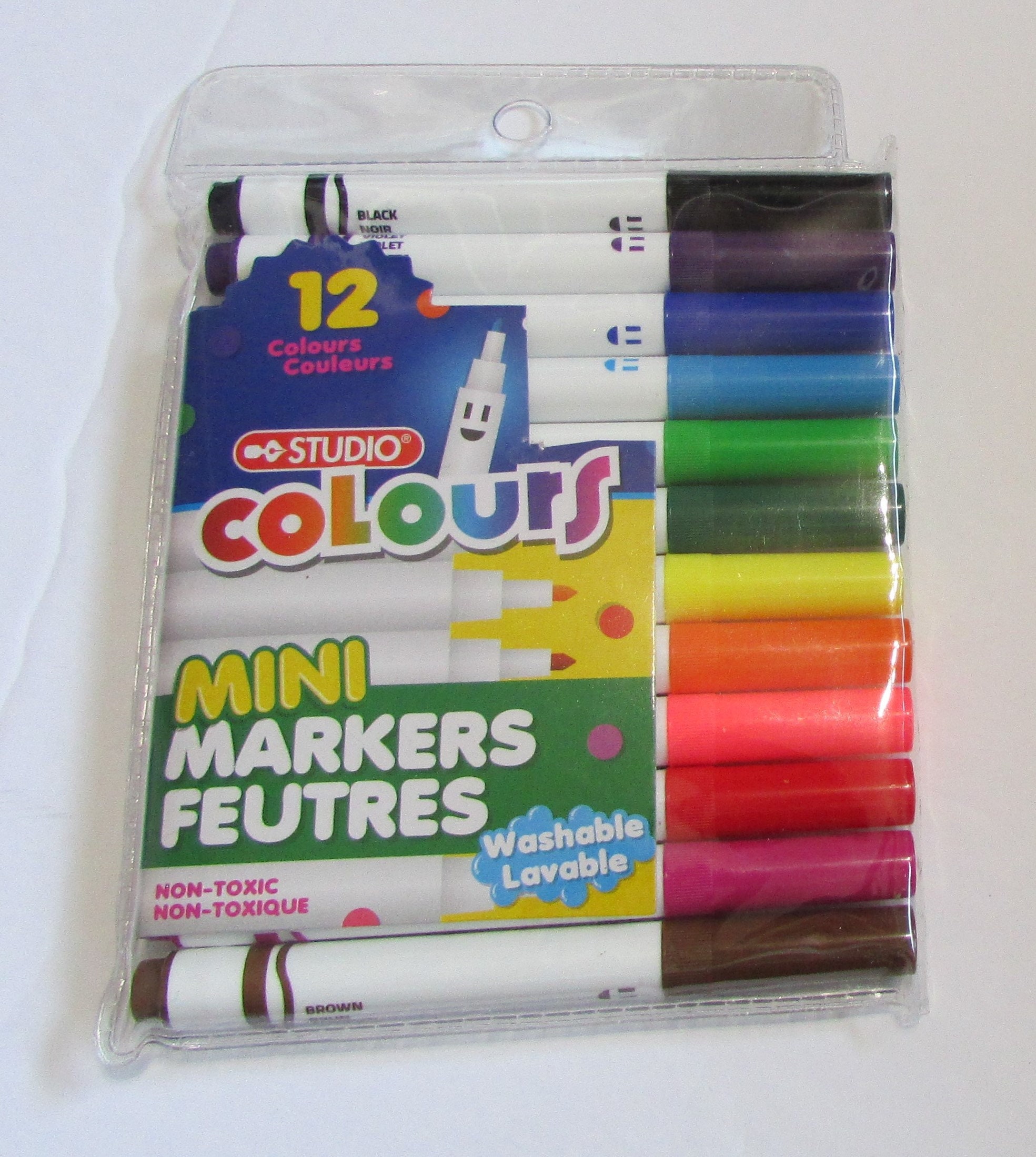 Mini Markers With FREE Gift Tag to Colour Non-toxic, Washable, 12 Colours  Fun for Everyone Great for Kids 