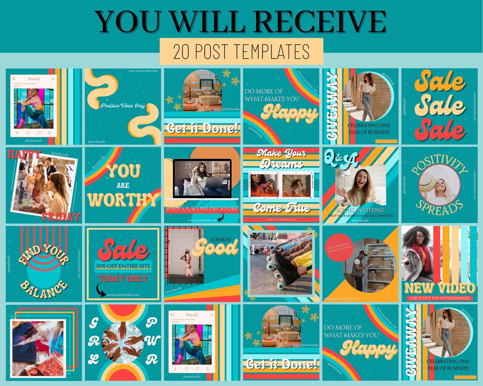 Instagram Post Templates Retro Templates Instagram Creative Insta