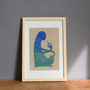 Linogravure &quot; Mate &quot;