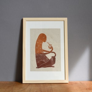 Linogravure &quot; Mate &quot;