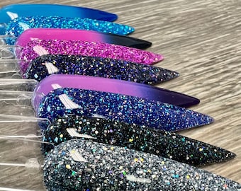 Spacewalk Collection- dip powder, dip powder for nails, acrylic, galaxy, glitter, thermal, color changing, set