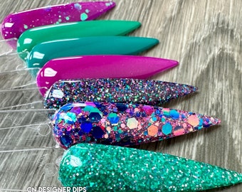 Rainforest of the Sea Collection- dip powder, dip powder for nails, acrylic, summer, bright, set