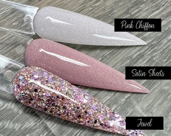 Pink Chiffon Collection- dip powder, dip powder for nails, dip, dip nail powder, nail dip powder, dip powder nails, dip nail, nail dipping