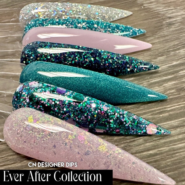 Ever After Collection- dip powder, dip powder for nails, nail dip, dip powders, dip nail powder, glitter dip powder, nails, acrylic, nail