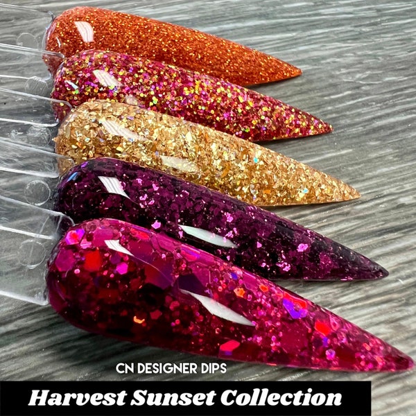 Harvest Sunset Collection- dip powder, dip powder for nails, glitter dip powder, nail dip, dip nail powder, nail dip powder, acrylic powder