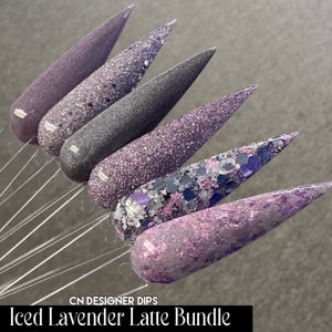 Iced Lavender Latte Bundle- dip powder, dip powder for nails, nail dip, dip nail, glitter dip powder, dip powders, acrylic, dip nail