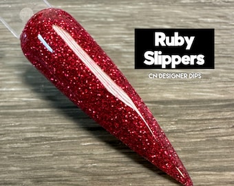 Ruby Slippers- dip powder, dip powder for nails, nail dip powder, dip nail powder, dip powder nails, nail dip, dip nail, acrylic, nail, nail