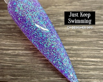 Just Keep Swimming- dip powder, dip powder for nails, nail dip, dip powders, dip nail powder, nail art, acrylic, nails, nail, nails