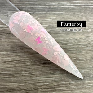 Flutterby dip powder, dip nail powder, dip powder for nails, nail dip powder, nail dip, acrylic, nails, dipping powder, butterfly nail image 1