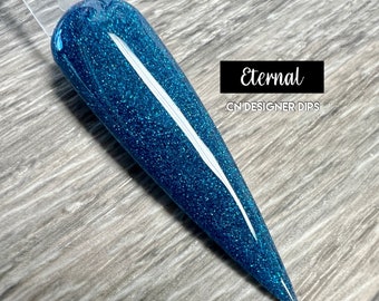 Eternal- dip powder, dip powder for nails, acrylic, blue, glitter