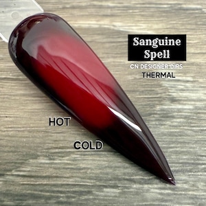 Sanguine Spell- dip powder, dip powder for nails, acrylic, vampy, red, burgundy, halloween, fall, valentine, color changing, thermal