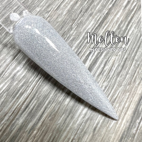Molten- dip powder, dip powder for nails, acrylic, gray, shimmer