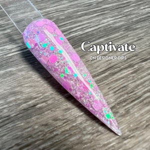 Captivate- dip powder, dip powder for nails, nail dip powder, pink dip powder, glitter dip powder, dip nail powder, dip nail, nail dip, dips
