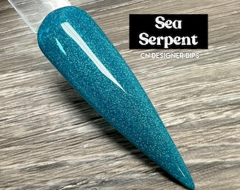 Sea Serpent- dip powder, dip powder for nails, acrylic, teal, shimmer