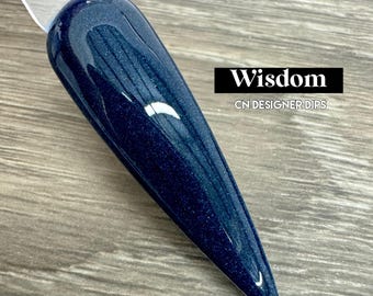 Wisdom- dip powder, dip powder for nails, nail dip powder, nail dip, dip nail, dip powders, dip nail powder, acrylic, nails, blue, shimmer