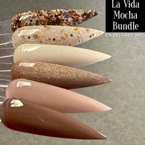 La Vida Mocha - dipppulver, dipppulver för naglar, akryl, höst, neutral, brun, glitter bild 6