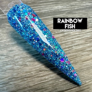 Rainbow Fish- Dip-Pulver, Dip-Pulver für Nägel, Nagel-Dip-Pulver, Dip-Nagelpulver, Dip-Pulver-Nägel, Nagel-Dip, Dip-Nagel, Acryl, Nagel, Nagel