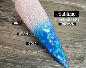 Sublime- dip powder, for nails, acrylic, thermal, color changing