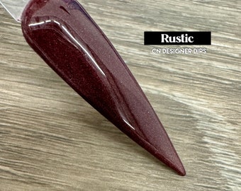Rustic- dip powder, dip powder for nails, acrylic, brown red, shimmer