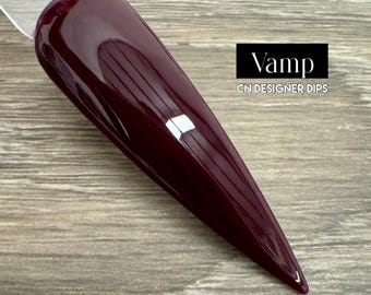 Vamp- polvo de inmersión, polvo de inmersión para uñas, acrílico, rojo, otoño, invierno, San Valentín, granate, borgoña, sólido