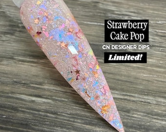 Strawberry Cake Pop LIMITED- .25oz dip powder, dip powder for nails, acrylic, dip nail, dipping powder, nail, nails