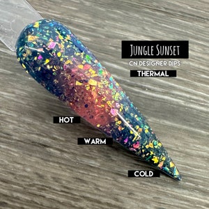 Jungle Sunset- dip powder, dip nail powder, dip powder for nails, thermal dip powder, dip powder, nails, nail, acrylic, dipping powder