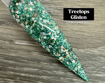 Baumkronen Glisten - Dip-Puder, Dip-Pulver für Nägel, Acryl, Weihnachten, grün, Glitter