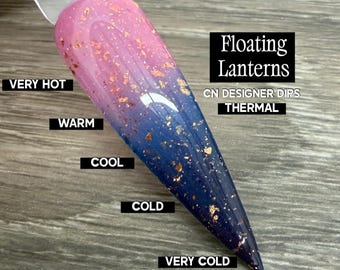 Floating Lanterns- dip powder, dip powder for nails, acrylic, dip nail, dipping powder, thermal, color changing