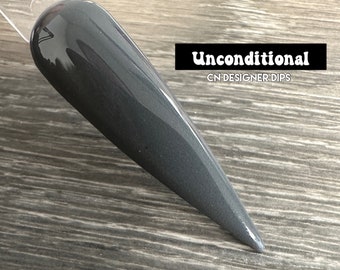 Incondicional- polvo de inmersión, polvo de inmersión para uñas, acrílico, gris